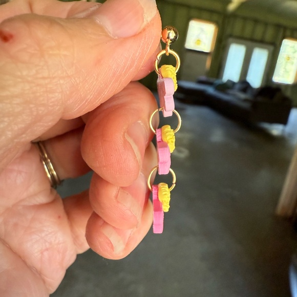 Handmade flower stack earrings - Picture 3 of 3